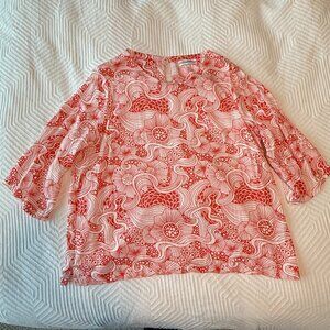 Red & White patterned Cissi och Selma Elsie top